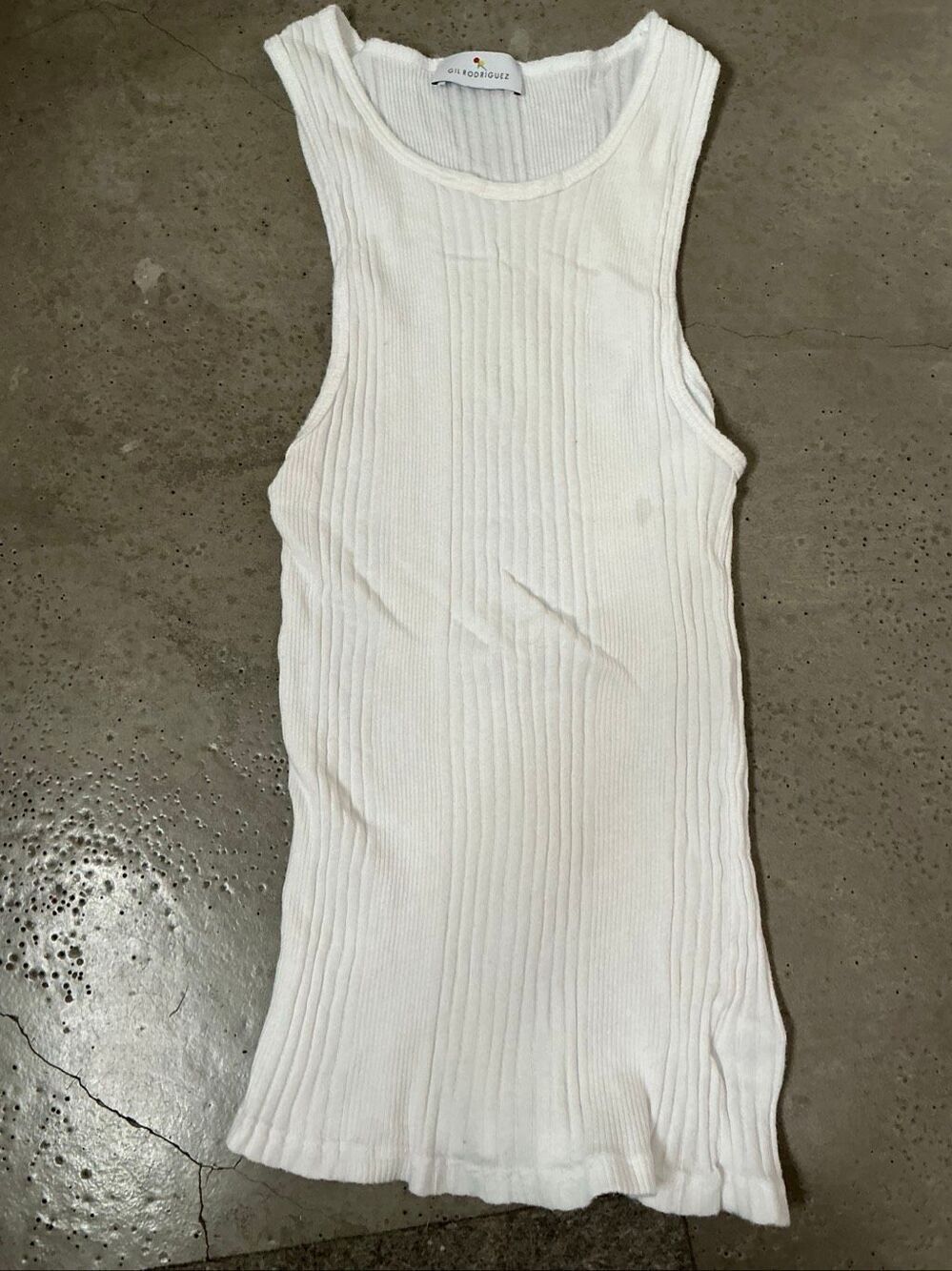 Gil Rodriguez Ribbed Cotton Tank Top | White in XXS